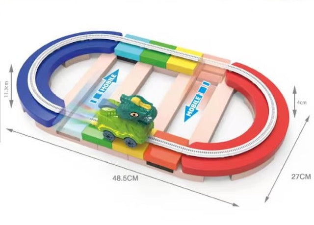Interactive Block Track with Dino Car