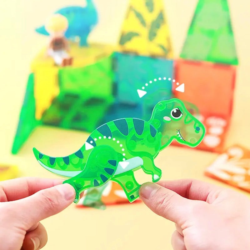 Magnetic tiles dino zone 49 piece set