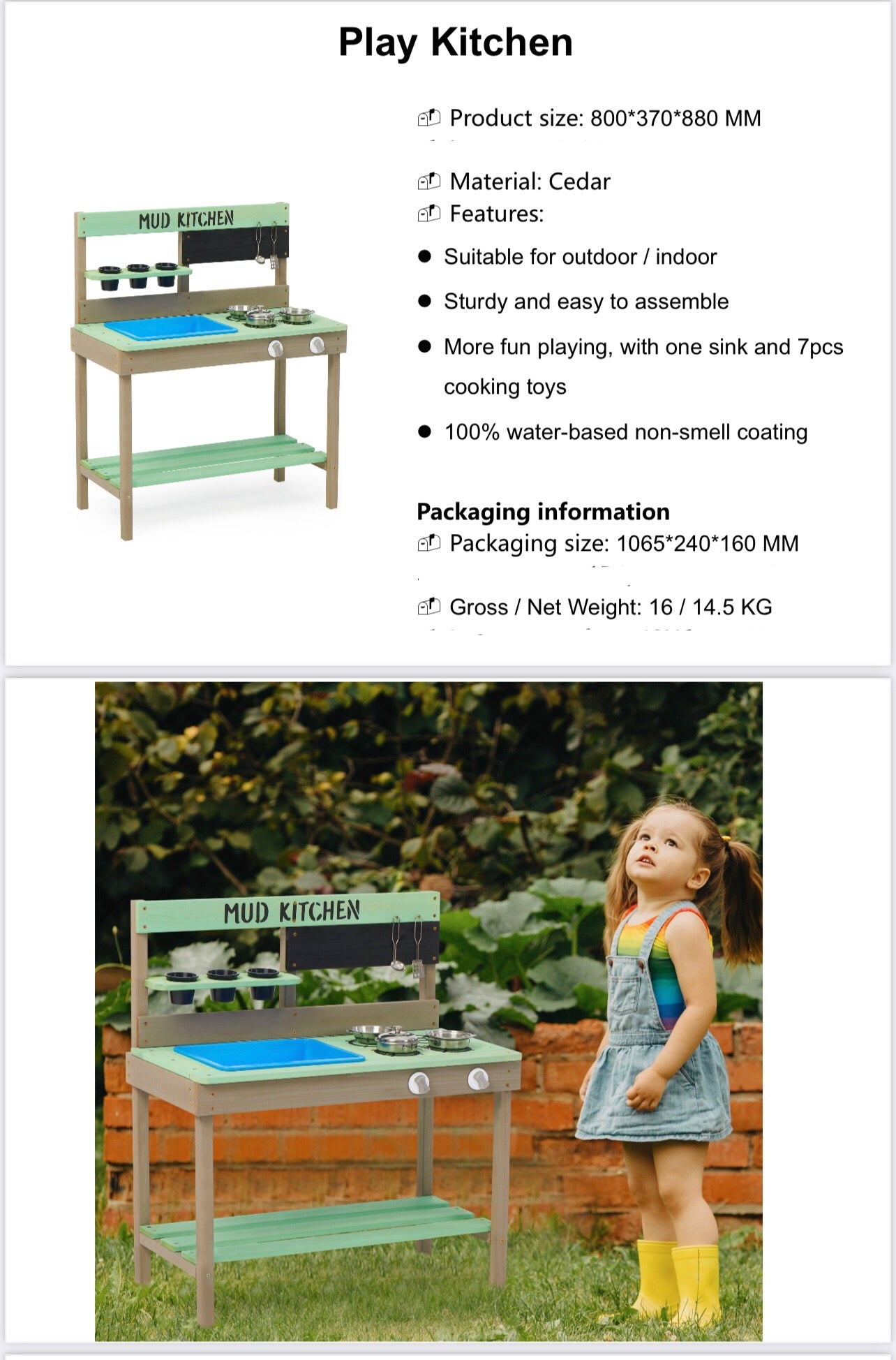 Wooden Kids Kitchen - Assembled. PICK UP ONLY