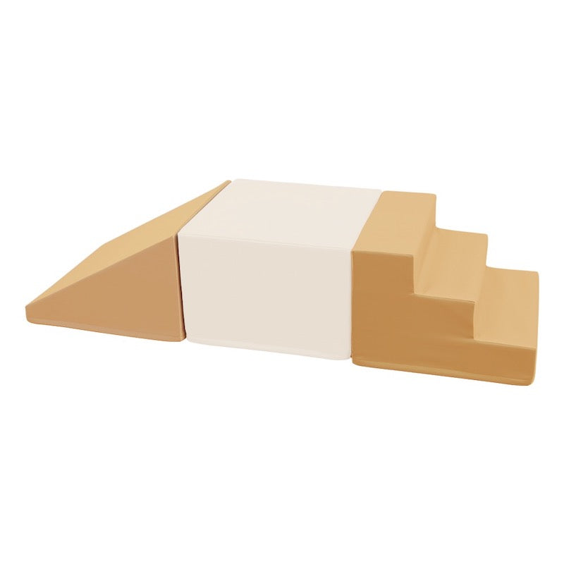 Soft Play Stairs Platform and Ramp Pastel coffee