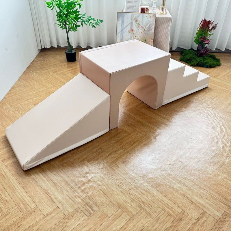 Soft Play Stairs Tunnel Ramp - Tan Value Set