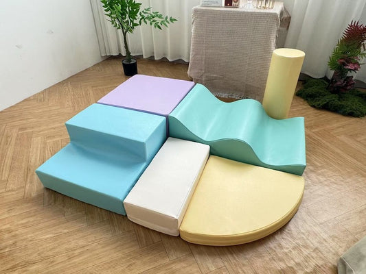 Soft Play Wavy Roller -Pastel Rainbow  Value Set .