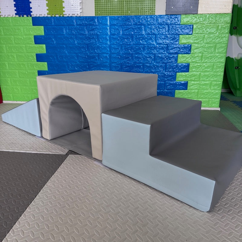 Soft Play Stairs Tunnel Ramp Luxury set, Blue