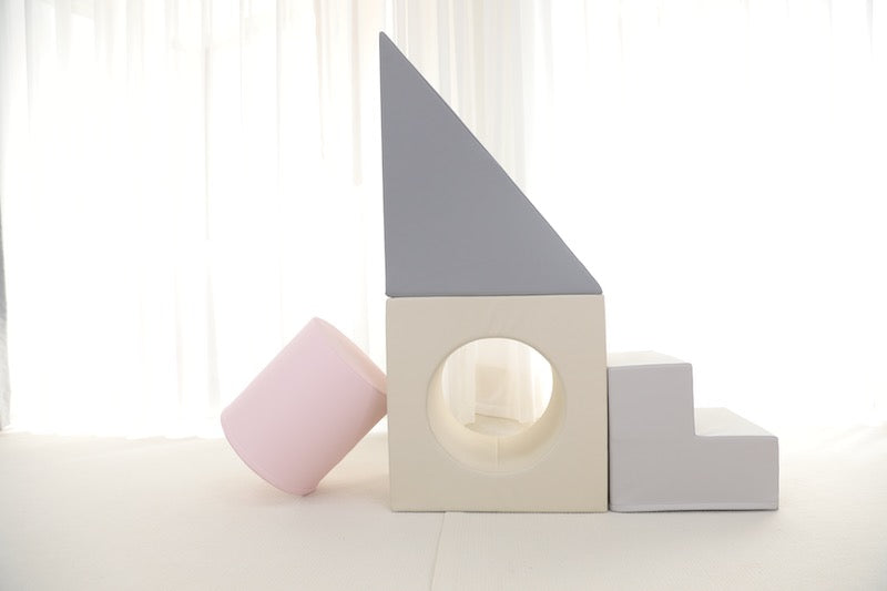 Soft play step, slide and roll pink