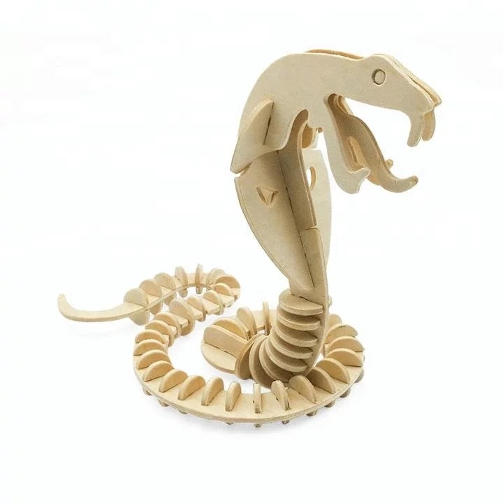 Laser Cut Wooden Puzzle Cobra