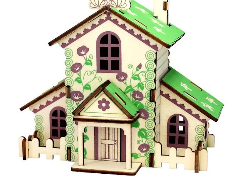 3D Wooden Puzzle Green Forrest Hut
