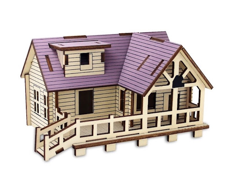 3D Wooden Puzzle Purple Villa