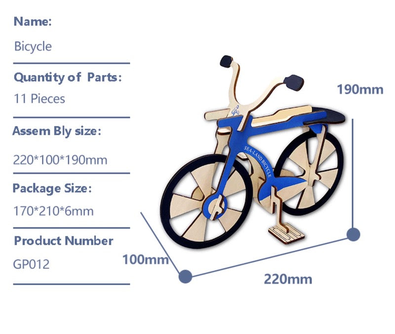 3D Wooden Puzzle Bicycle