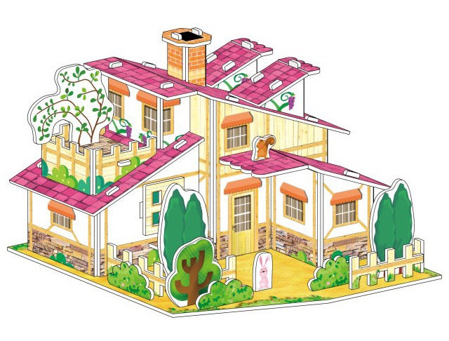 DIY 3D Paper Puzzle Farmhouse