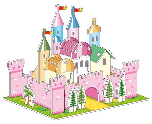 DIY 3D Paper Puzzle Rainbow Castle