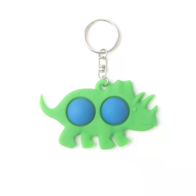 Dino Dimple Key Chain Blue Dot