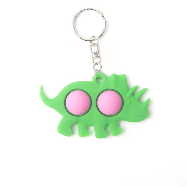 Dino Dimple Key Chain Pink Dot