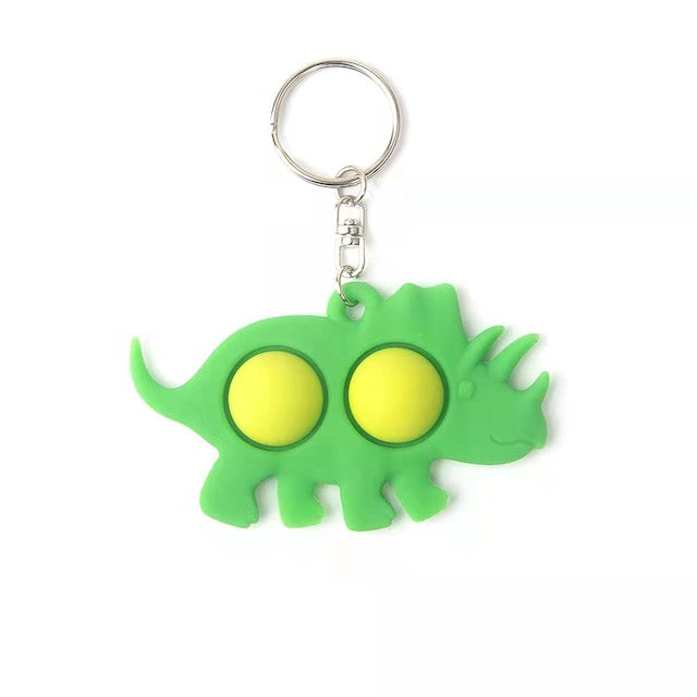 Dino Dimple Key Chain Yellow Dot