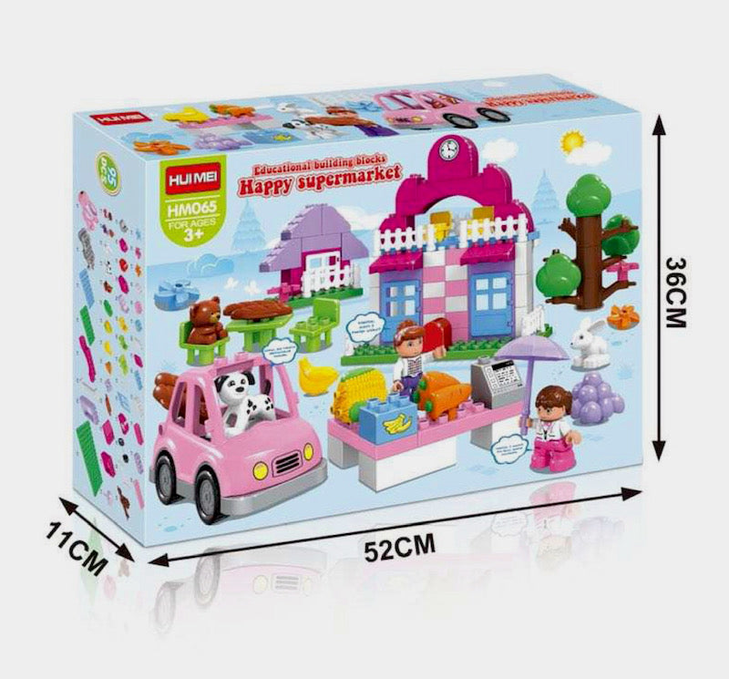 Building Block (Duplo Compatible) Market Set