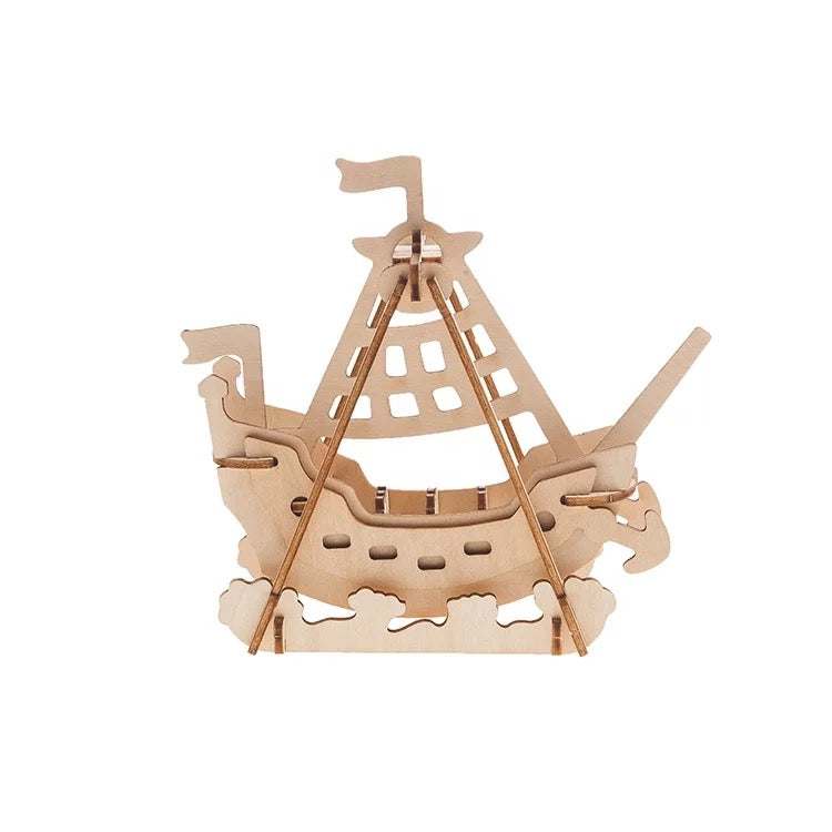 Laser Cut Wooden Puzzle Boat