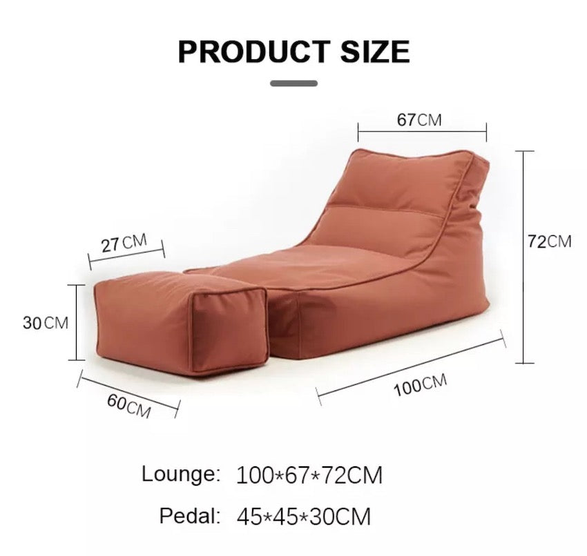 Indoor or Outdoor Bean Bag Lounger and Ottoman (Covers only)