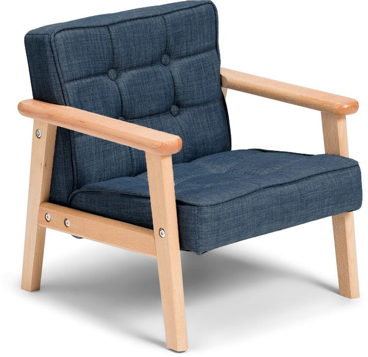 Toddler Chair Steel Grey/Blue Fabric