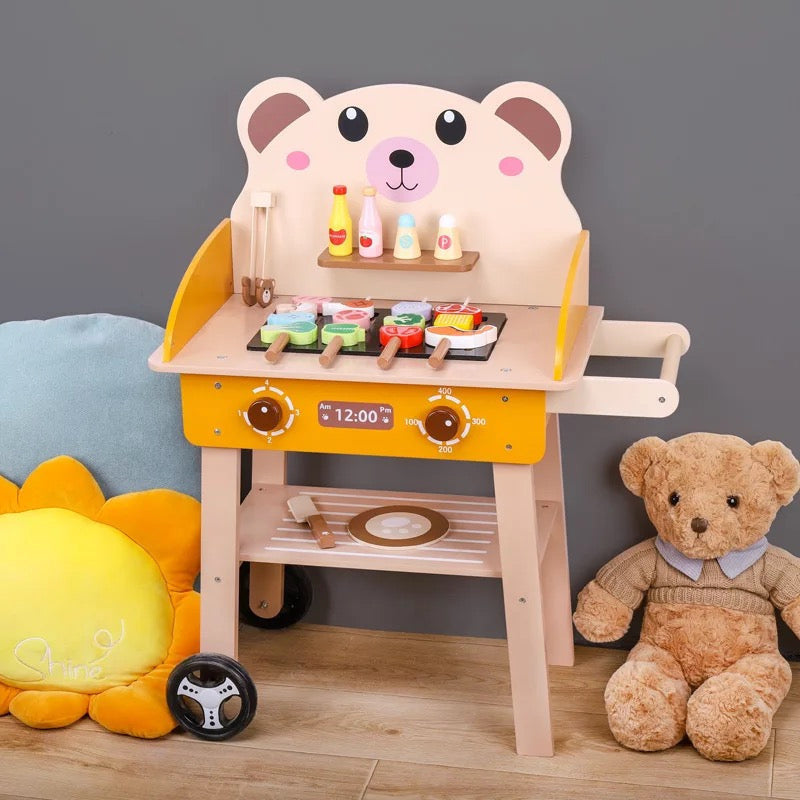 Wooden pretend play BBQ