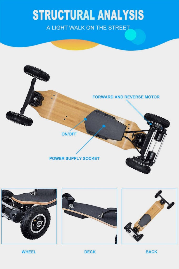 Xtreme Off Road Electric Skateboard bamboo
