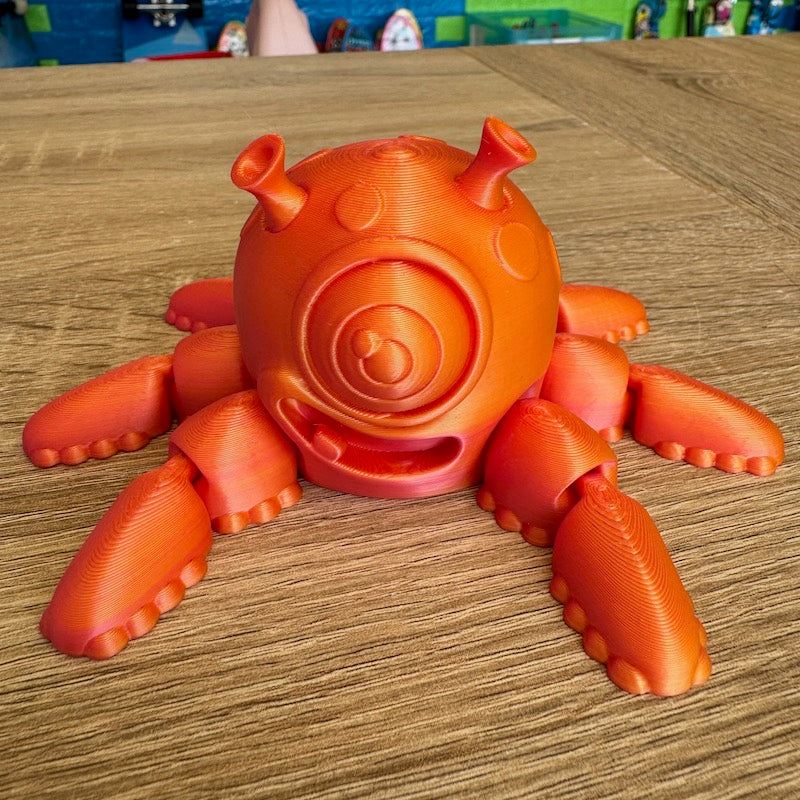 3D Printed Alien Squid Spinner Dual Colour Silk Pink/yellow