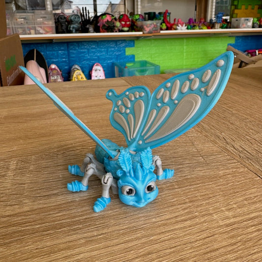 3D Printed Butterfly blue/ soft grey (Copy)