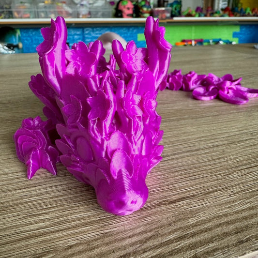 3D Printed Cherry Blossom Dragon Purple silk