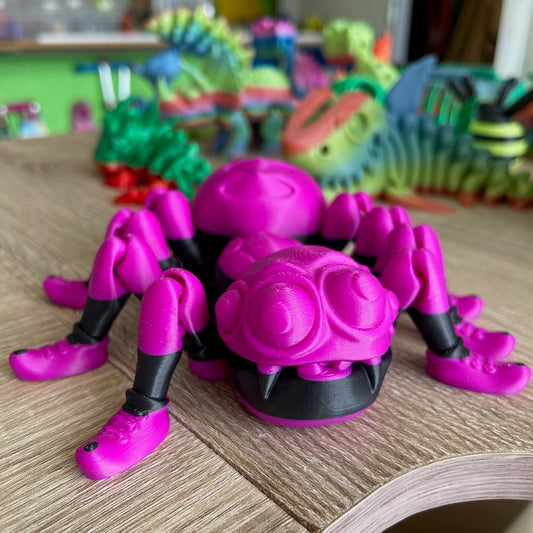 3D Printed Creepy Crawly Spider Purple