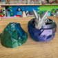 3D Printed Crystal Dragons Egg (Blue, Green, Purple Silk) and Tadling (tadpole dragon, Silver with glitter flecks)