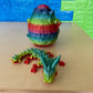 3D Printed Crystal Dragons Egg and Baby Crystal Dragon rainbow green eyes