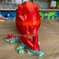 3D Printed Crystal Dragons Egg and Tadling (tadpole dragon) Fire Red