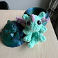 3D Printed Crystal Dragons Egg and hand crocheted Diddy Dex dragon snuggler green