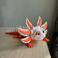 3D Printed Cute Axolotl orange/ white