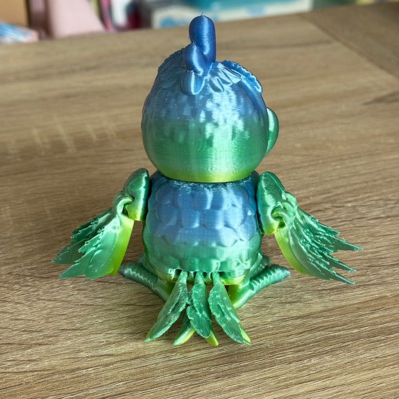 3D Printed Cute Chicken Green/blue