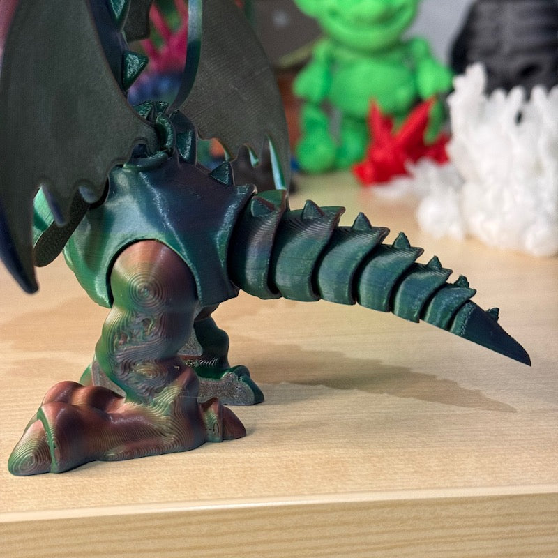 3D Printed Cute  Dragon tricolour silk (Red,Blue,Green)