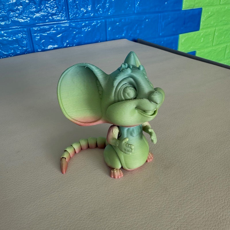 3D Printed Cute Mouse (Green)