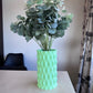 3d Printed Diamond Vase -matte green