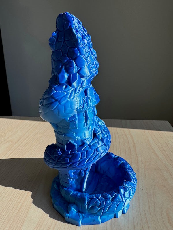 3D Printed Dice Tower Fire Ice Blue