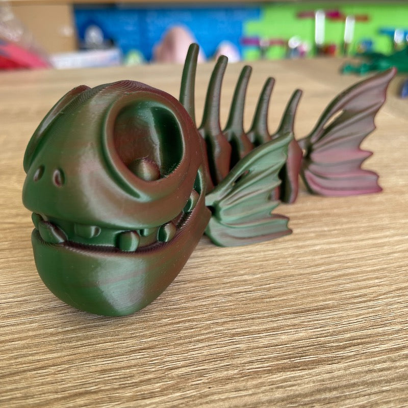 3D Printed Flexi Skeleton Fish Dual colour Silk