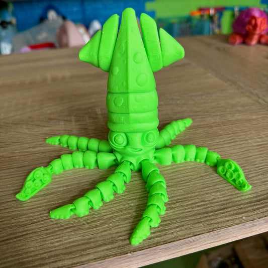3D Printed Flexi Squid Green