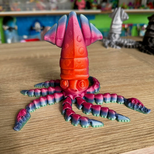 3D Printed Flexi Squid Multicolour