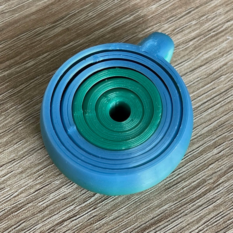 3D Printed Gyroscope for Keychain Blue/green