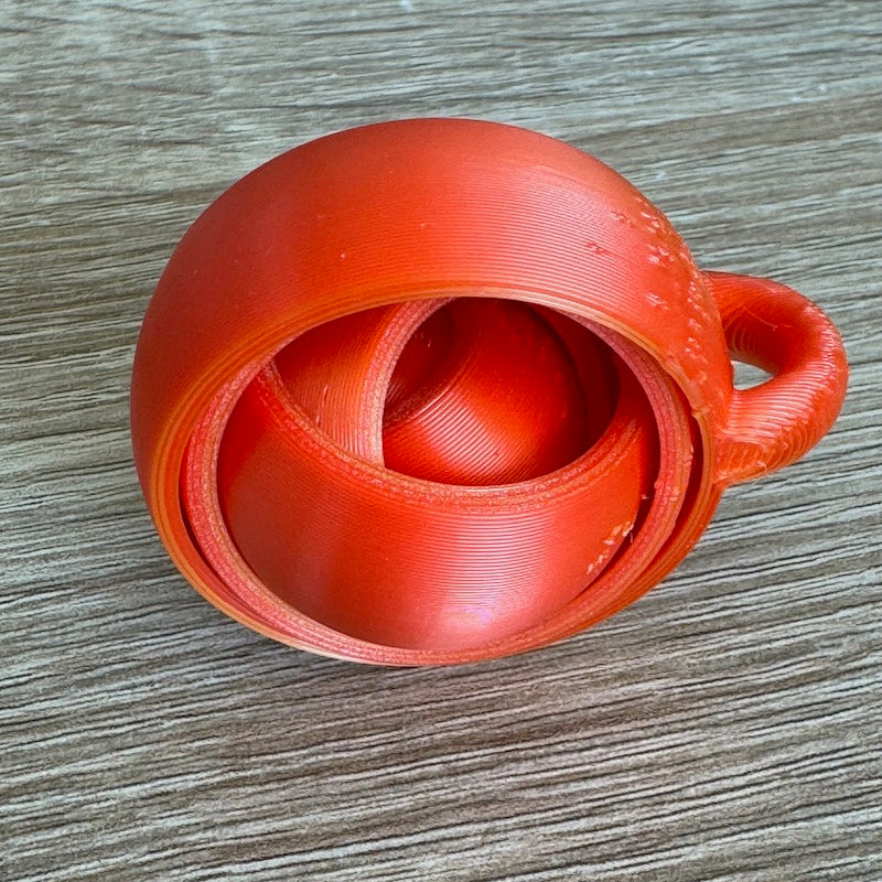 3D Printed Gyroscope for Keychain Orange