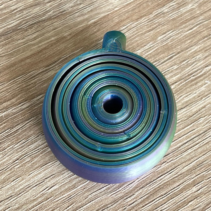 3D Printed Gyroscope for Keychain Purple/green