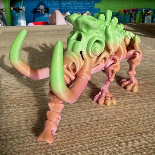 3D Printed Mammoth matte rainbow orange/green