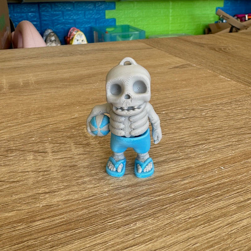 3D Printed Mini Flexi Summer Skeleton blue shorts