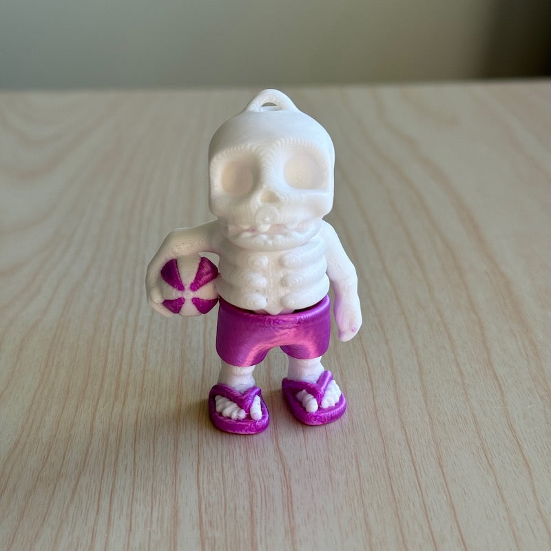 3D Printed Mini Flexi Summer Skeleton purple silk shorts 