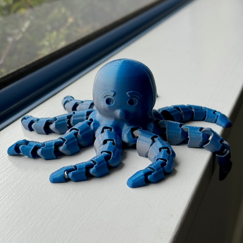 3D Printed Octopus Blue/ Rose Gold Large