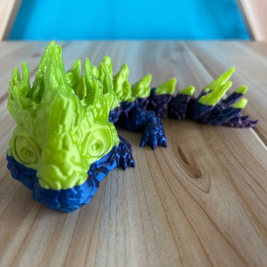 3D Printed Rock Dragon Blue / Green