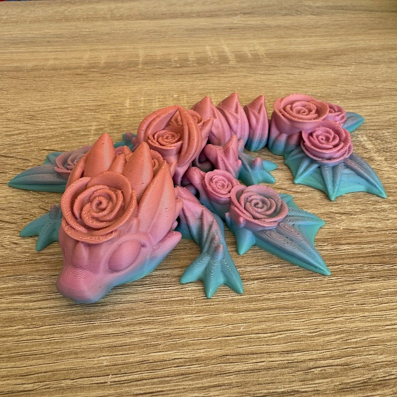 3D Printed Rose Dragon (pink)