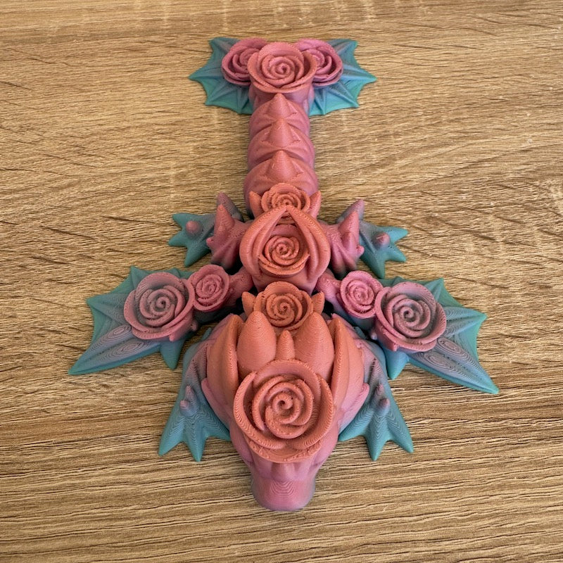 3D Printed Rose Dragon (pink)